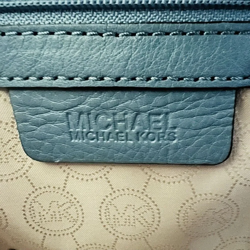 MICHAEL KORS Sophie Surf Blue Soft Leather Small Messenger Crossbody Bag